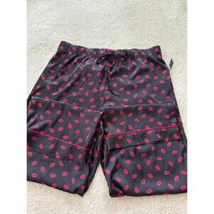 I.n.c. International Concepts Satin Notch Collar Pajama Pants, Kissed Lips M